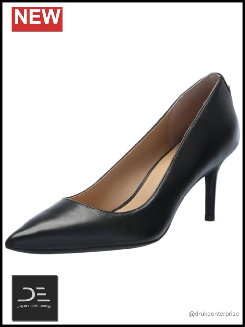 Women's Leather Pointed Toe Stiletto Heel Pumps Slip-On